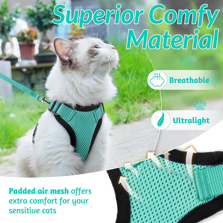 🐾 Arnês com Trela para Gato – Ajustável, Confortável e Antifuga | Ideal para Passeios ao Ar Livre