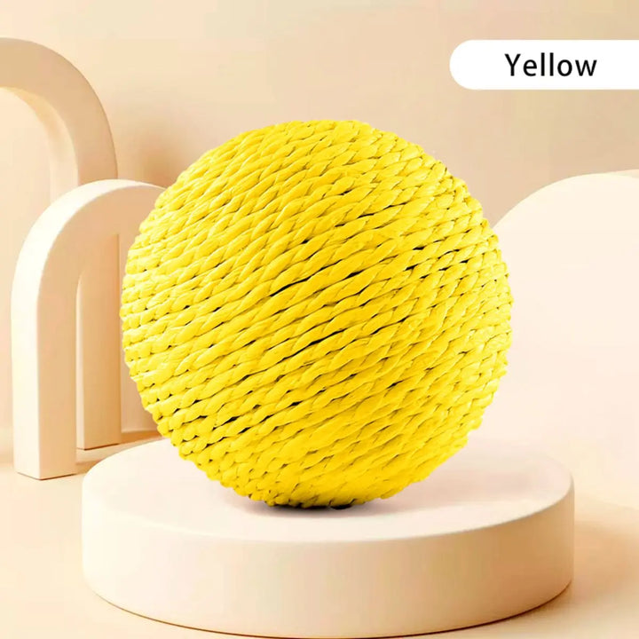 Brinquedo Interativo para Gatos – Bola de Sisal 10cm | Limpeza de Dentes e Estímulo para Gatinhos 🐾