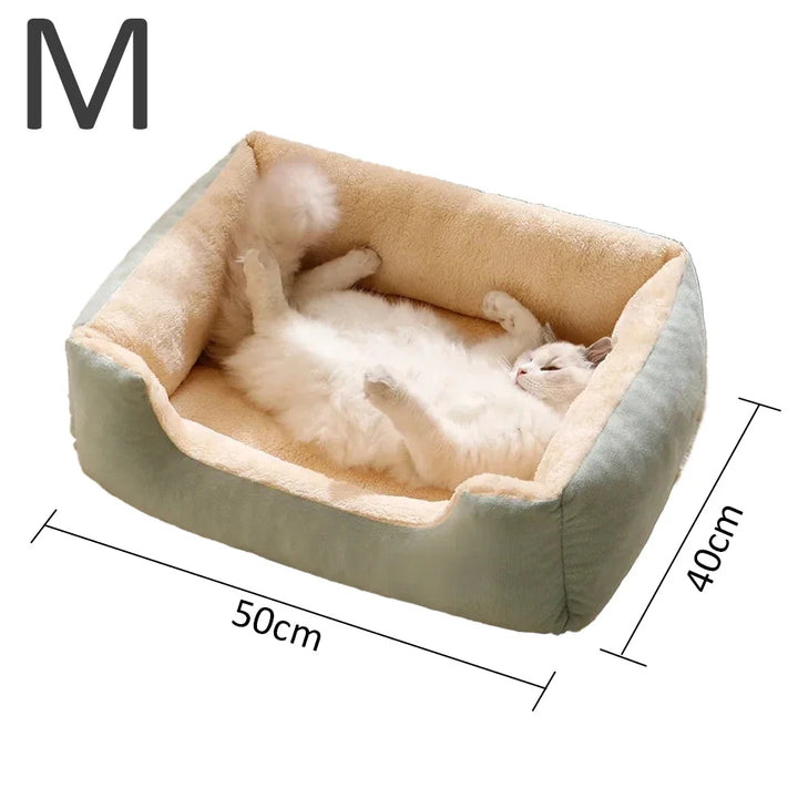 Cama para Gatos e Cães Pequenos – Macia e Confortável | Almofada em Peluche Curto | Ideal para Gatinhos e Cachorros
