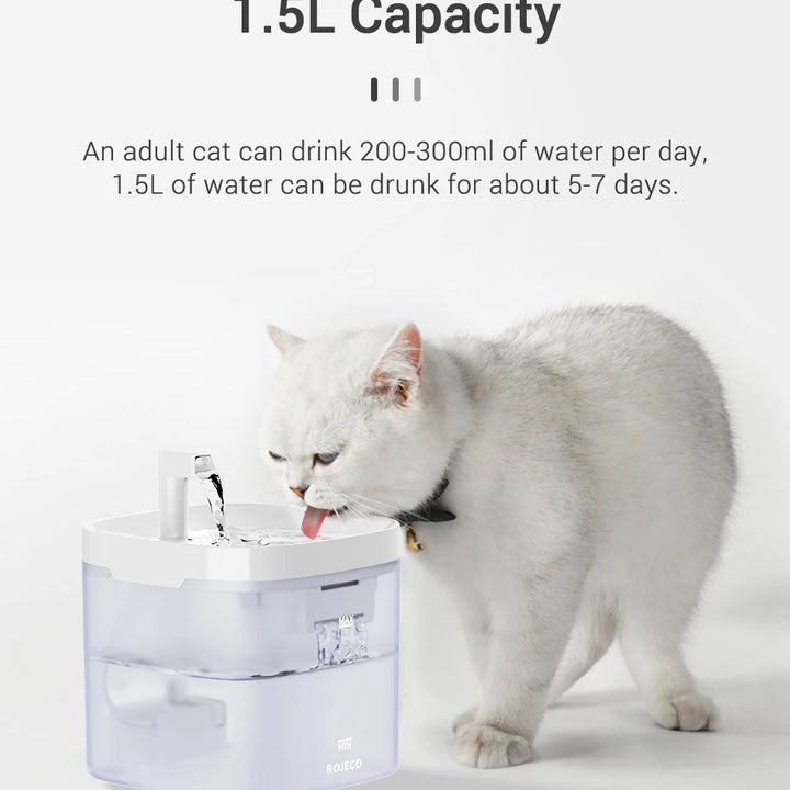 Fonte Inteligente  de Água para Gatos – Bebedouro Automático para Animais de Estimação (Gatos e Cães), com Filtro Purificador de Água Recirculante