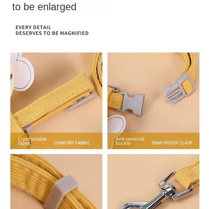Conjunto Arnês, Trela e Coleira para Gato – Ajustável, Estilo Abelha, Dupla Camada | Ideal para Passeios ao Ar Livre 🐾