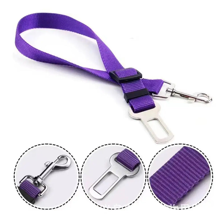Cinto de Segurança Ajustável para Cães e Gatos – Presilha Universal para Veículos | Clipe de Tração para Transporte Seguro de Pets