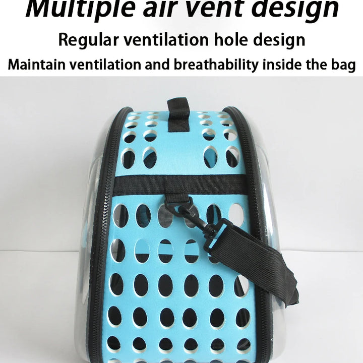 Mochila de Transporte para Gato e Cão – Mala de Ombro Transparente e Respirável | Ideal para Viagens e Passeios