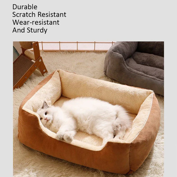 Cama para Gatos e Cães Pequenos – Macia e Confortável | Almofada em Peluche Curto | Ideal para Gatinhos e Cachorros