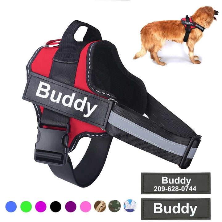 Colete Peitoral Personalizado para Cães – Antipuxão, Ajustável, Refletivo e Respirável | Ideal para Cães Pequenos e Grandes